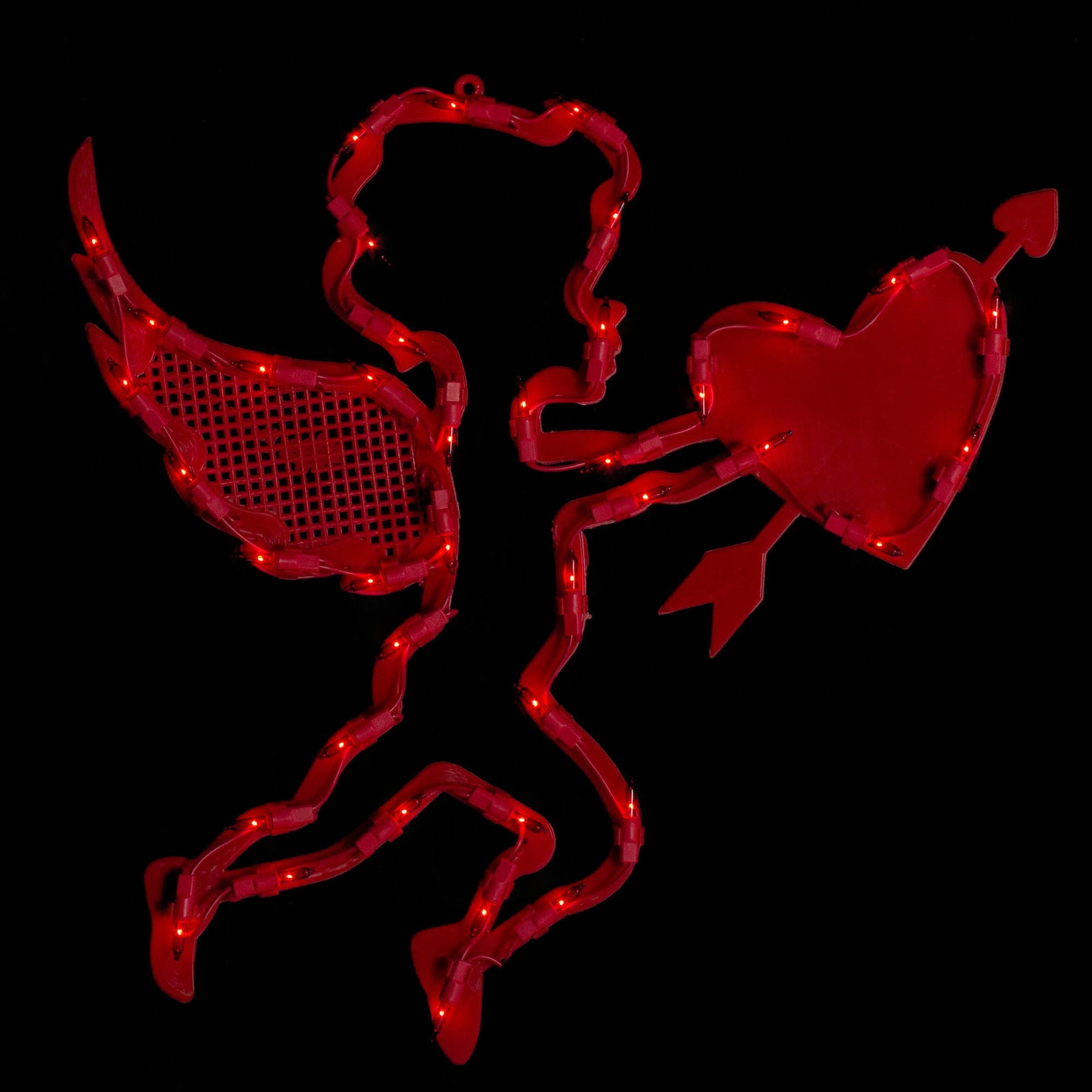 Northlight 17" Lighted Cupid with Heart Valentine's Day Window Silhouette Decoration - Red