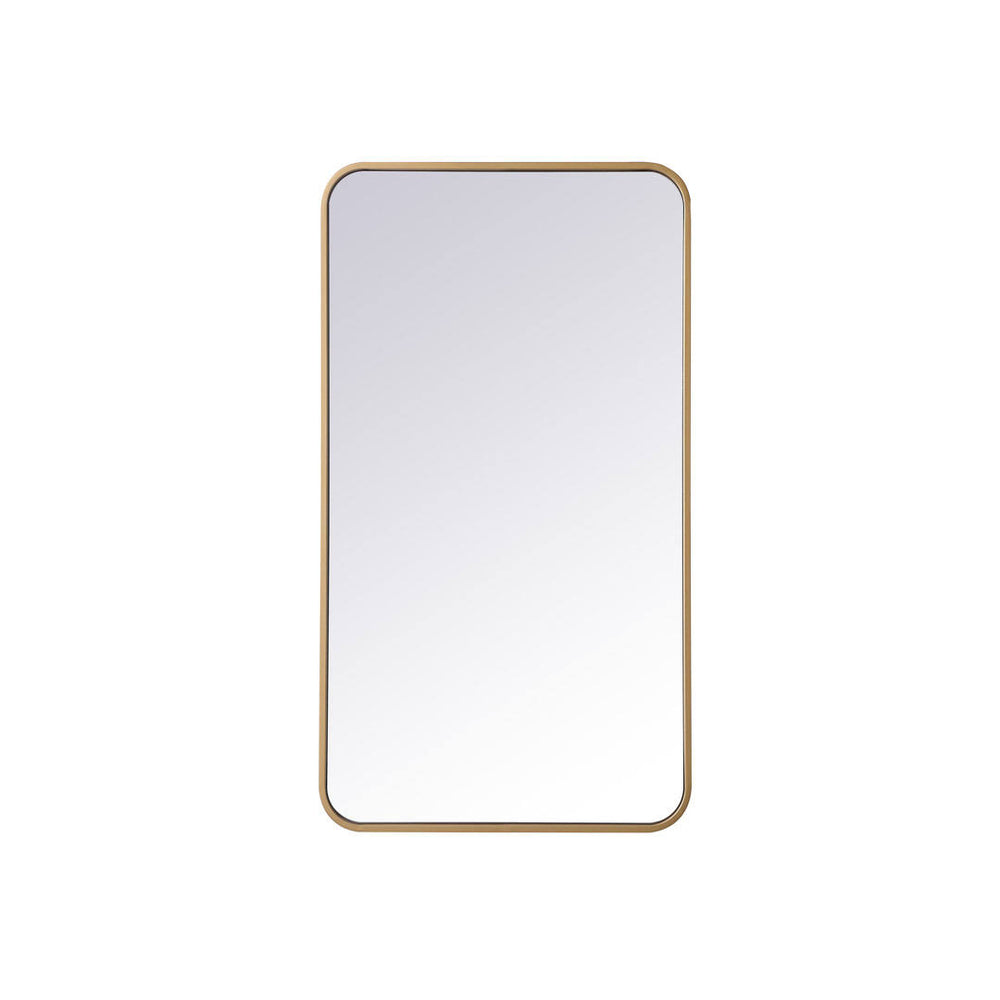 Sabine Metal Rounded Rectangle Wall Mirror Size: 36'' H x 20'' W Finish: Brass