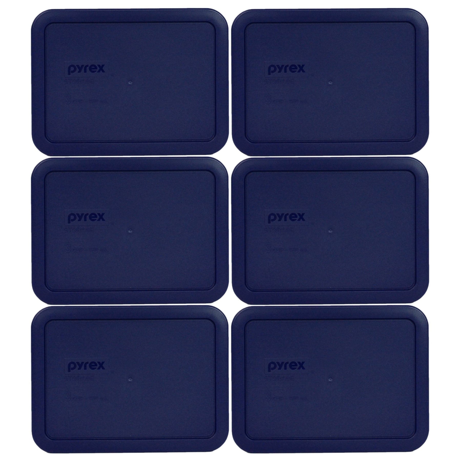 Pyrex 7210-PC Rectangle Dark Blue 3 Cup Storage Lid for Glass Dish 6