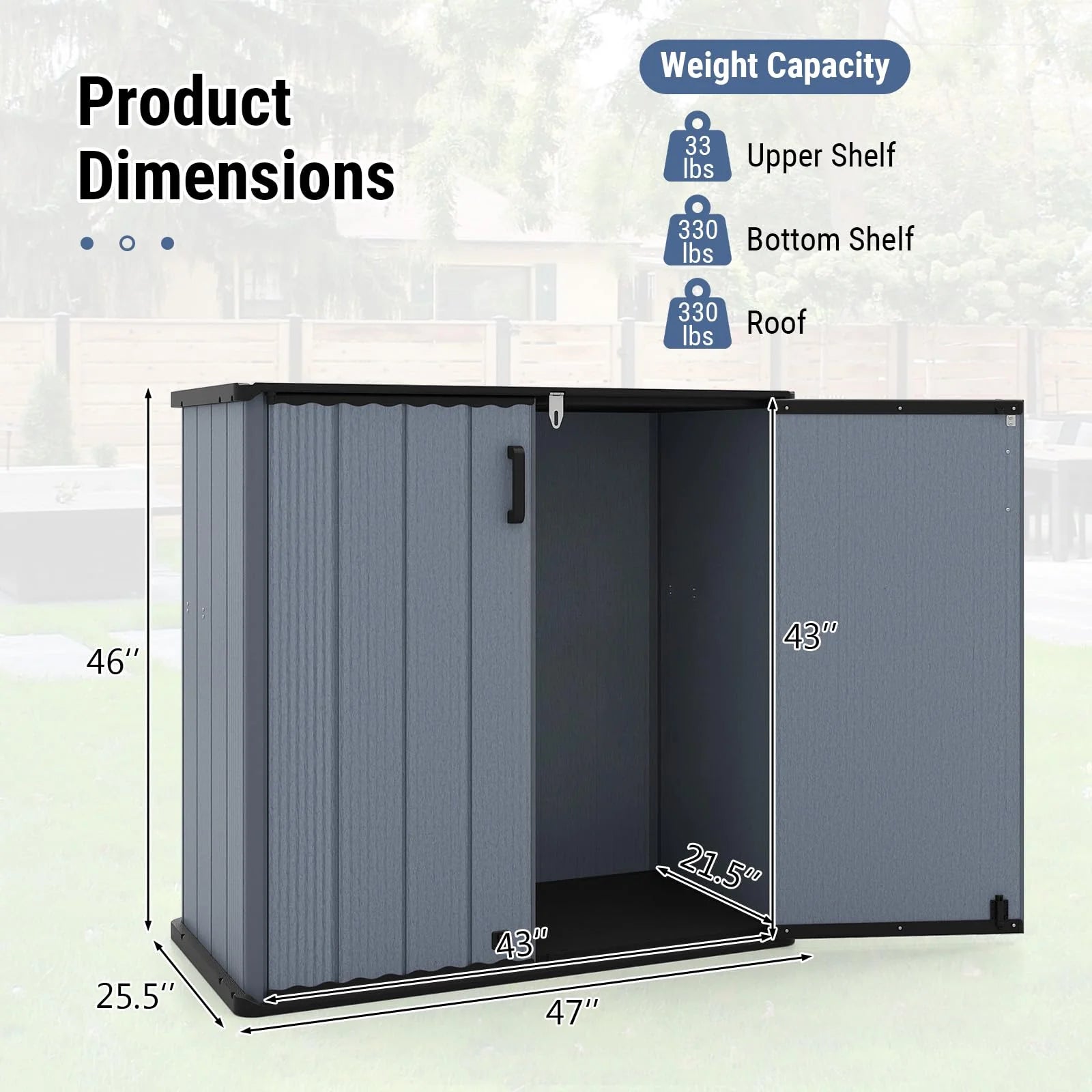 Tangkula 23.5 Cu.ft Outdoor Storage Box with Floor & Lockable Door